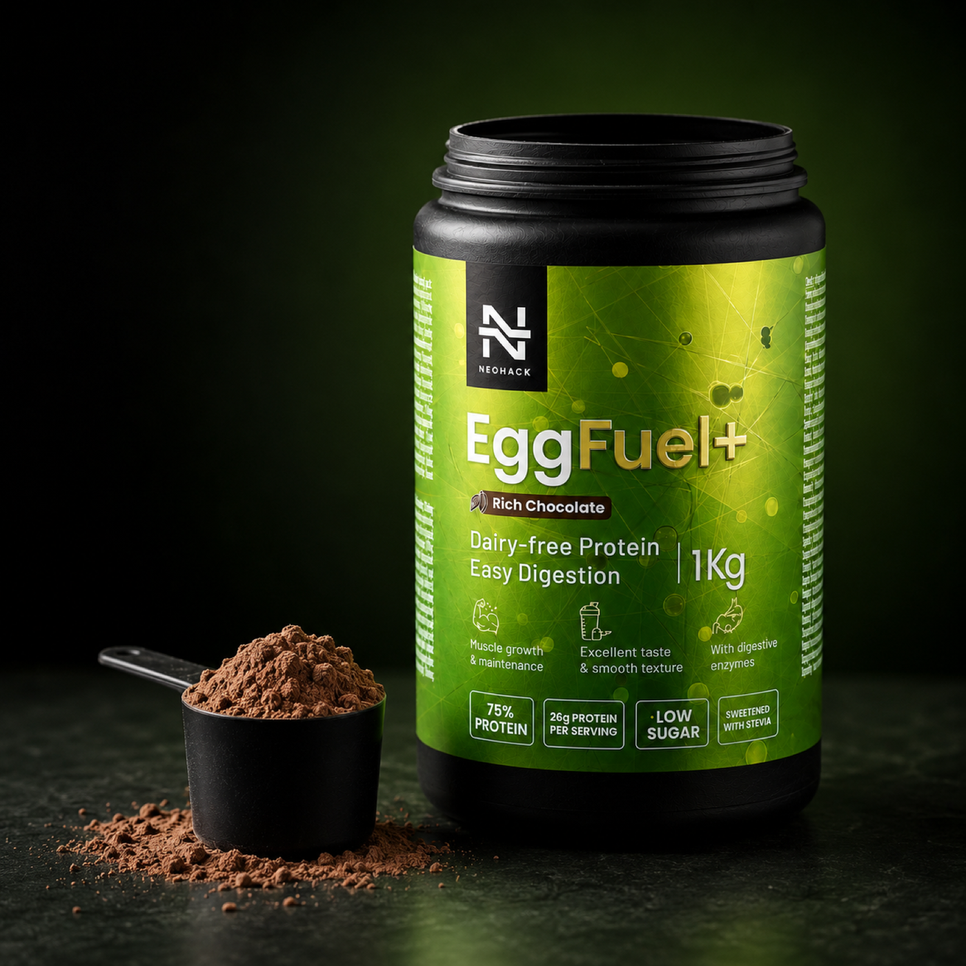Odmerka vaječného proteínu EggFuel+ bez mliečnej bielkoviny