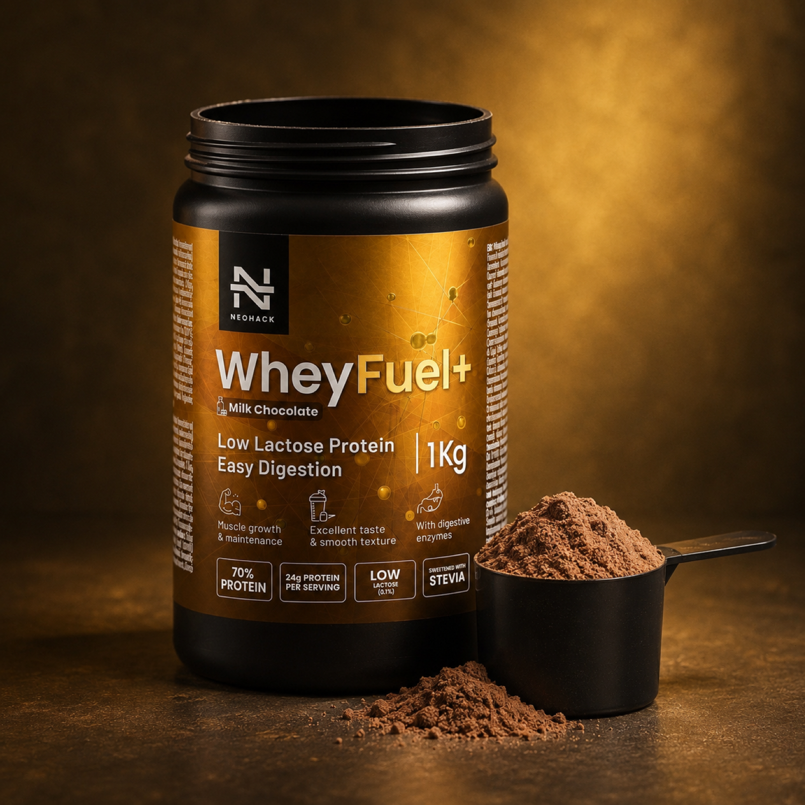 Odmerka srvátkového proteínu WheyFuel+ s nízkym obsahom laktózy