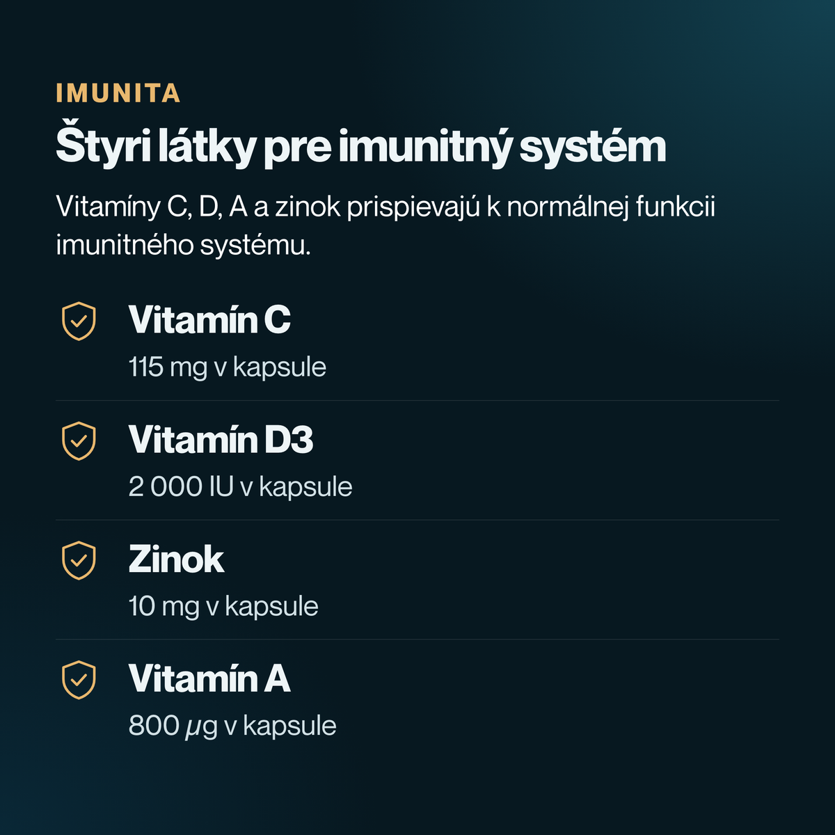 ImmunoCore – vitamíny C, D, A a zinok prispievajú k normálnej funkcii imunitného systému