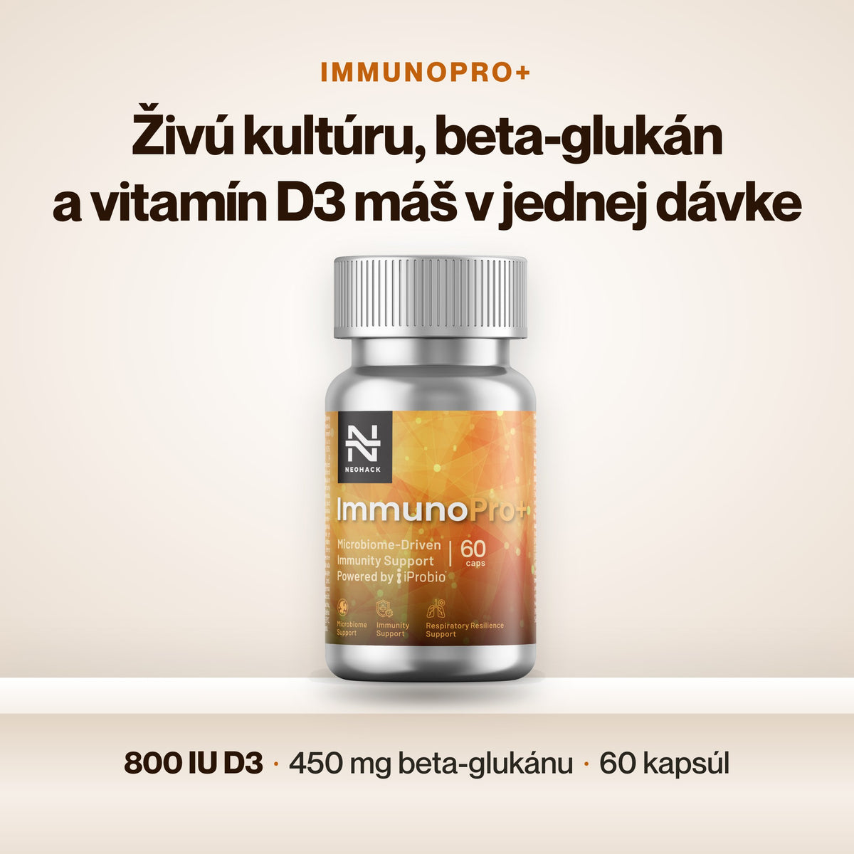 ImmunoPro – Živú kultúru, beta-glukán a vitamín D3 máš v jednej dávke