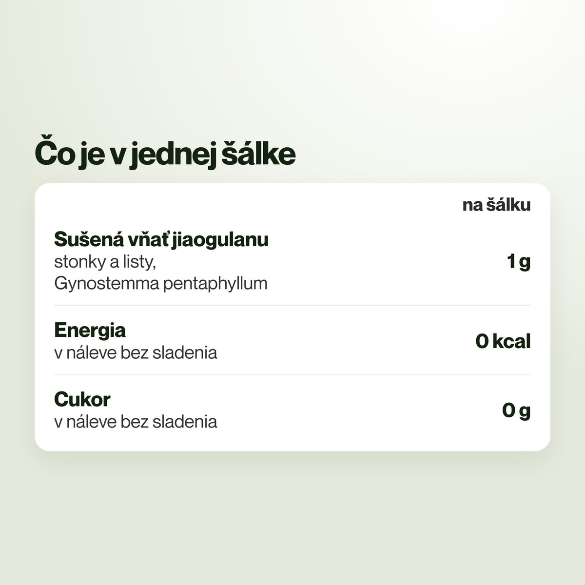 Jiaogulan – Čo je v jednej šálke