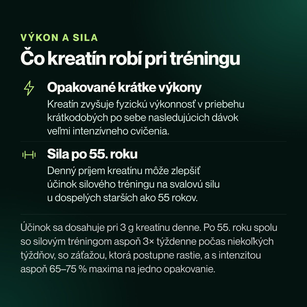 Kreatin – Čo kreatín robí pri tréningu