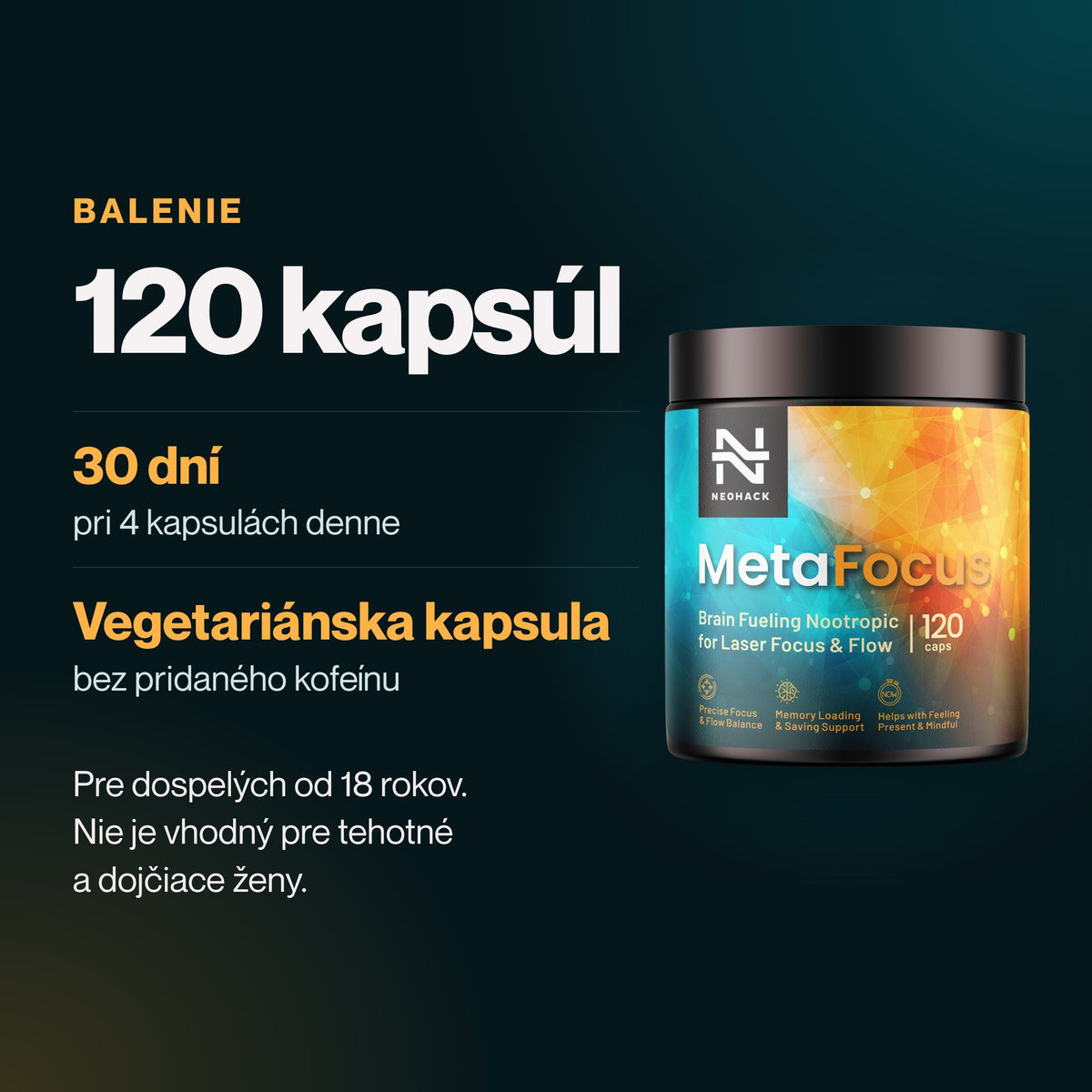 MetaFocus – Balenie: 120 kapsúl