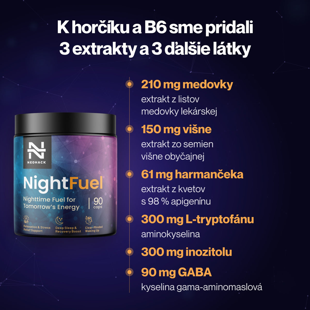 NightFuel – K horčíku a B6 sme pridali 3 extrakty a 3 ďalšie látky