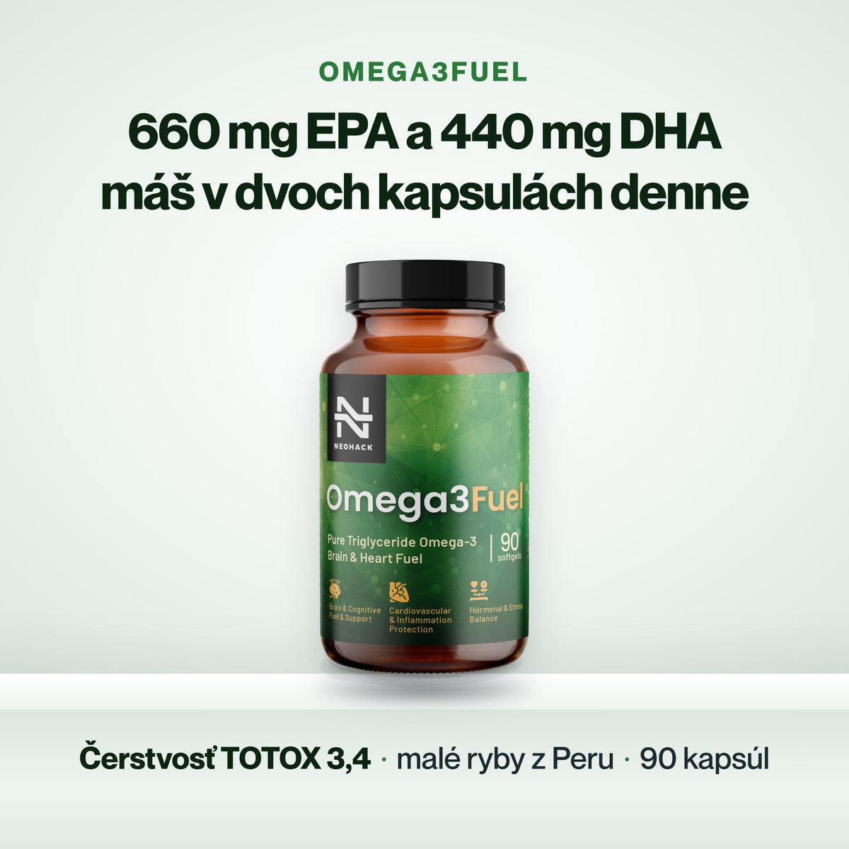 Omega3Fuel – 660 mg EPA a 440 mg DHA máš v dvoch kapsulách denne