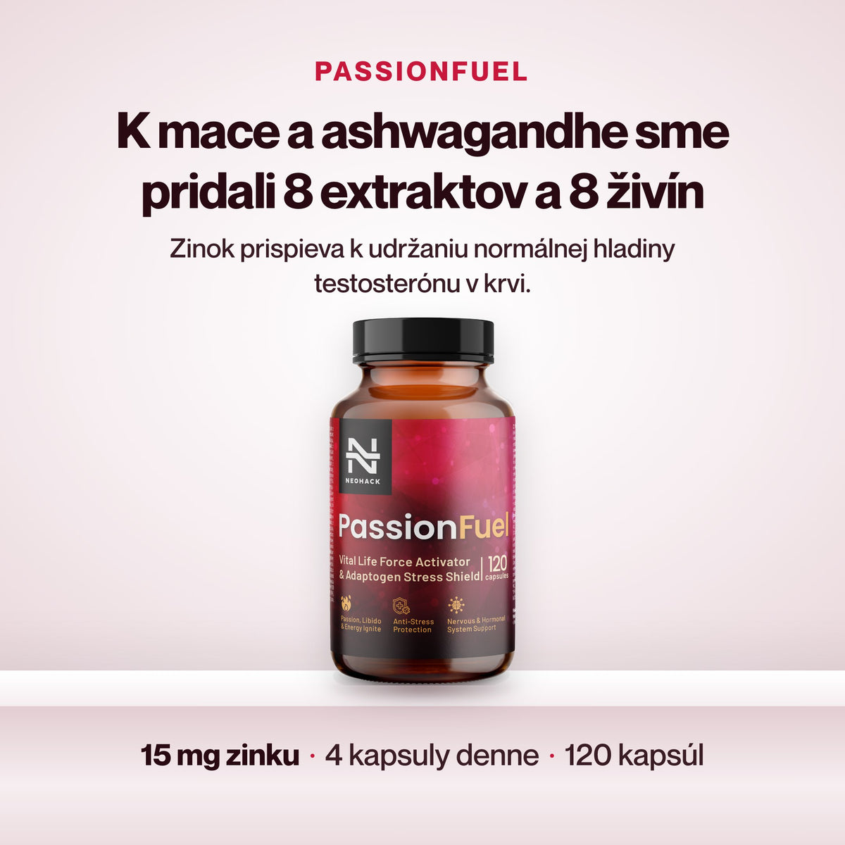 PassionFuel – K mace a ashwagandhe sme pridali 8 extraktov a 8 živín