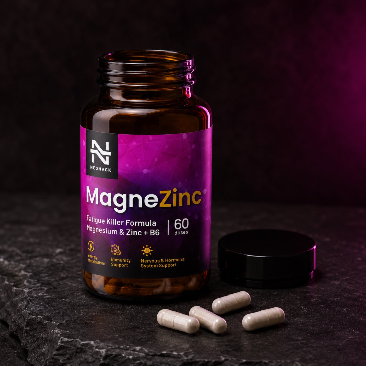 MagneZinc + B6 – balenie horčíkového komplexu NEOHACK