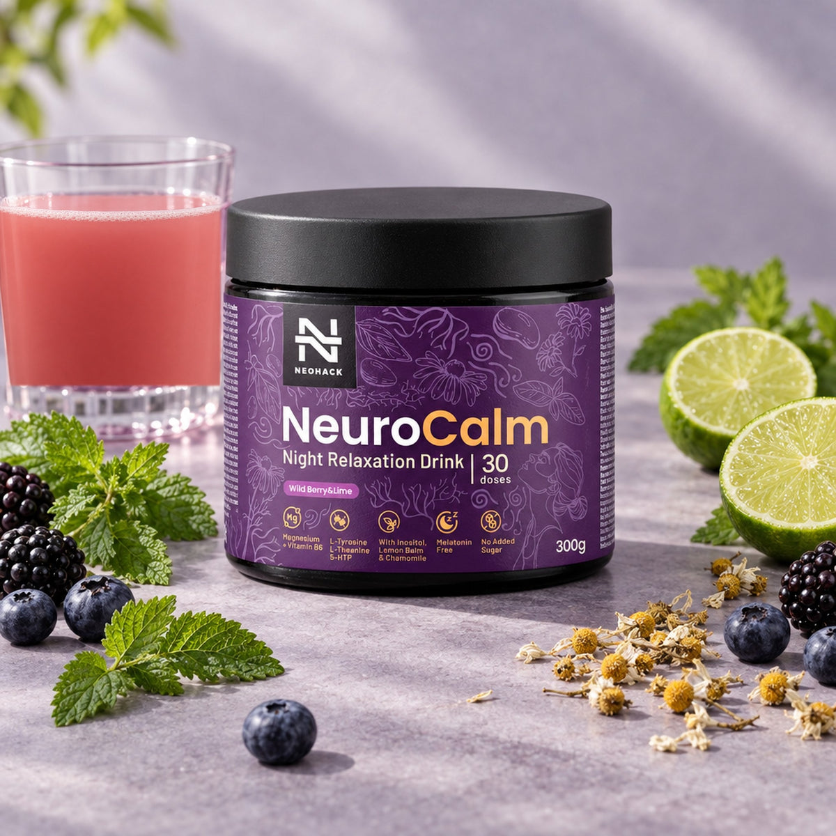 NeuroCalm s medovkou, harmančekom, lesným ovocím a limetkou