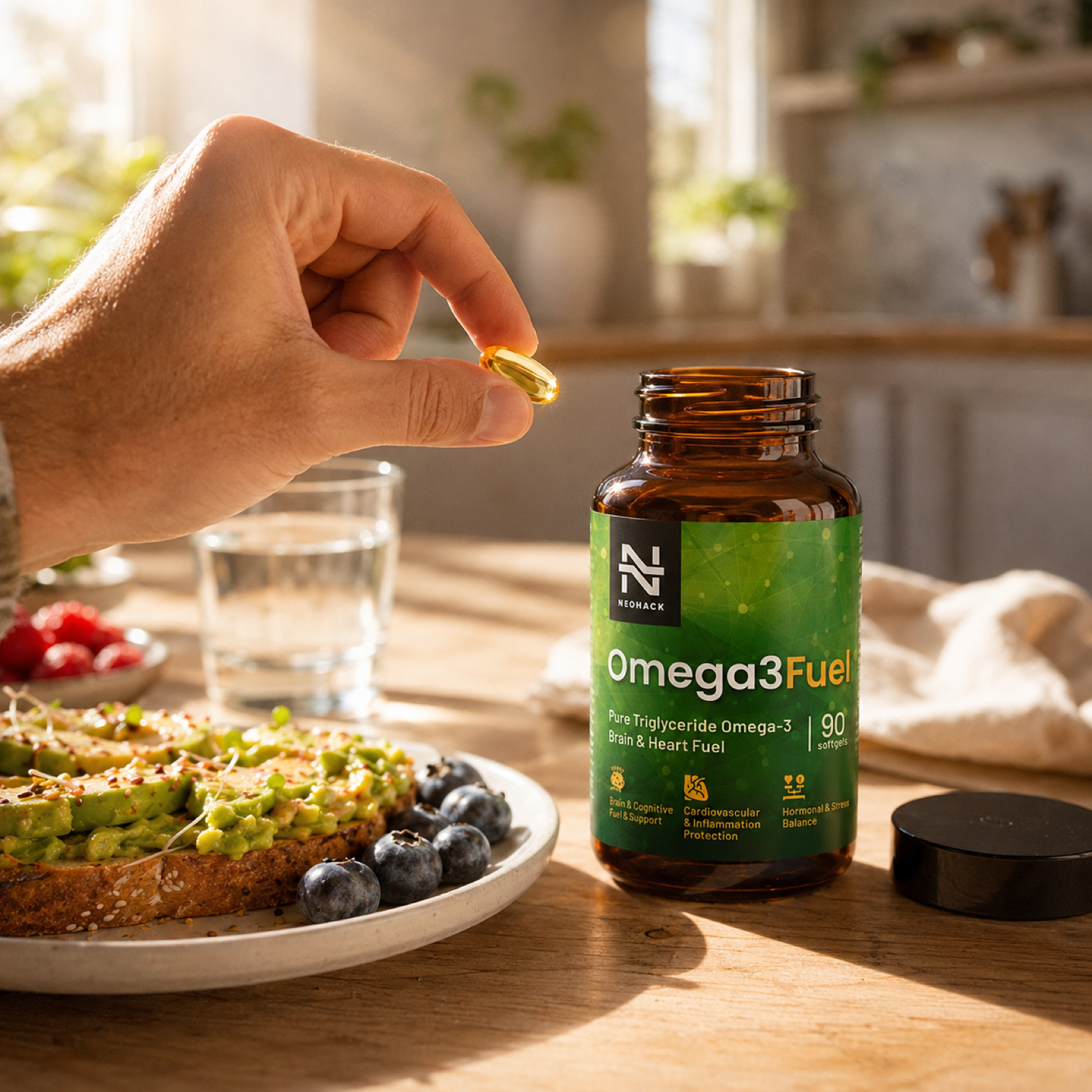 Omega3Fuel – rybí olej s EPA a DHA, tabuľka zloženia