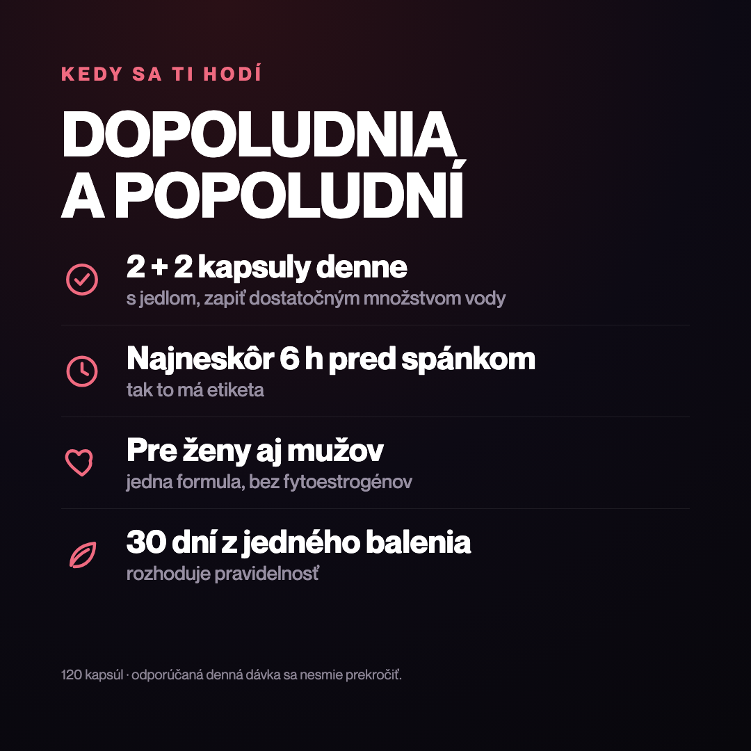 PassionFuel — dávkovanie 2 kapsuly dopoludnia a 2 popoludní