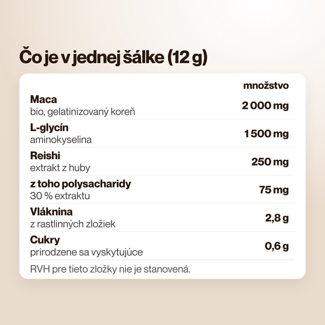 Zloženie jednej šálky RitualCao (12 g)