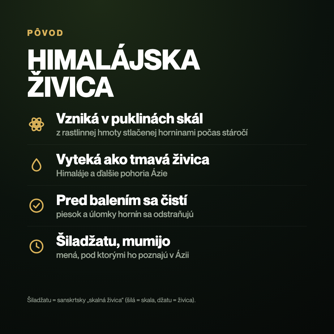 Shilajit, himalájska živica, ktorá vyteká zo skalných puklín