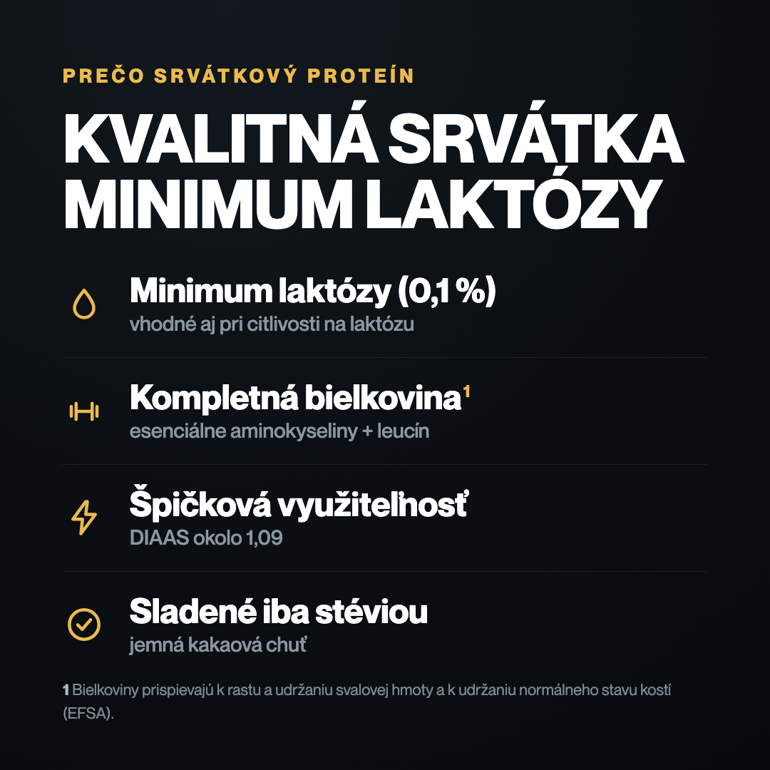 WheyFuel+ prečo srvátkový proteín - minimum laktózy, kompletná bielkovina, DIAAS